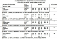 Haryana School Of Education Board10th Result घोषित, इस बार करीब 3 % की कमी- 92.49% रहा परिणाम